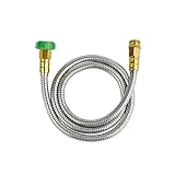 SKYWARD 304 Stainless Steel Short Garden Hose 5 ft with Female to Male Metal Connector, Anti-Leakage, Flexible & Lightweight Kink Free Water Hose, Easy to Use & Store (5ft)