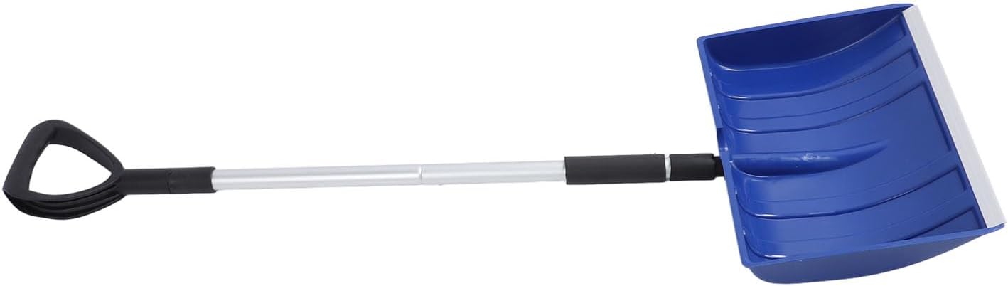 Compact Snow Shovel, Lightweight Portable Shovel with Adjustable Handle for Snow Removal Garden Car Camping (Blue)