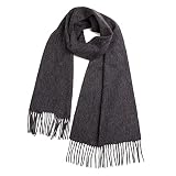 MOO´ILO Mooilo - 100% pures Kaschmir - Luxury Fashion, Schals, Herrenmode, Cashmere, Schal, Kaschmirschal, dunkelgrau, 30 cm, Design, made in Germany (Dunkelgrau)