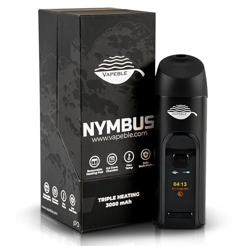 Vapeble Vaporizer Nymbus Vaporizzatore a base di erbe, sistema di vaporizzazione THS e Intelisense, display OLED a colori, in 15 secondi a 150°C-230°C, 3000mAh vaporizzazione di erbe secche a tre fasi