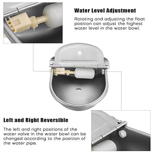 Flkqc Automatic Animal Drinking Water Bowl, Stainless Steel Water Troughs For Livestock Water Dispenser For Horse,Goat,Pig,Dog Pet Feeder (Without Drainage Hole) #TOP3