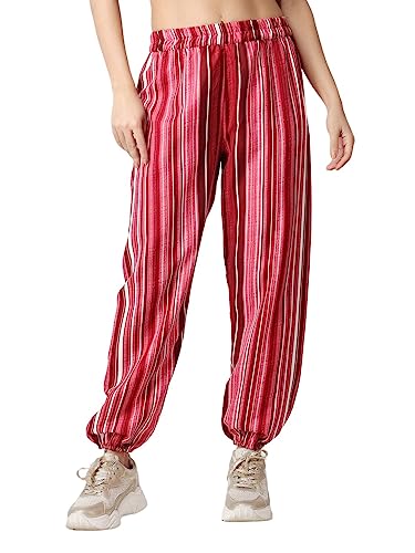 Image of POPWINGS Casual Printed Joggers for Summer || Stylish Women Joggers for Summer || Loose-Fit Pull On Joggers for Women || Women Joggers Pants for Summer