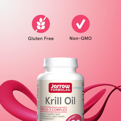 Jarrow Krill Oil, Phospholipid Omega-3 with Astaxanthin, 60 Softgels | 30 Servings, EPA & DHA, Gluten Free, Non-GMO, Supports Lipid Management, Metabolism, And Brain & Heart Health - image 5