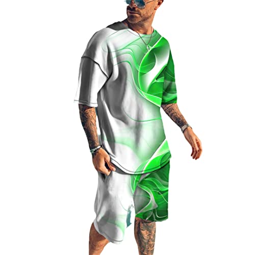 Ensemble t-shirt imprimé 3D homme streetwear haut de gamme collection d'été XS
