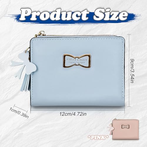 Women's Wallets, PU Leather Credit Card Holder Small Wallet for Women and Girls, Bifold Wallet with Zipper Cute Wallet for Travelling, Walking, Dating, Shopping (pink)2