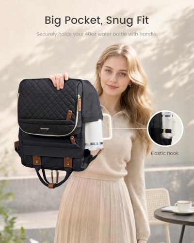 Image of LOVEVOOK Laptop Backpack Women Quilted Teacher Nurse Work Backpack Purse