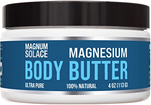 Magnesium Body Butter for Women - Magnesium Lotion Alternative with Mango, Shea, Grapeseed & Magnesium Oil for Leg Cramps & Pain Relief - Unscented
