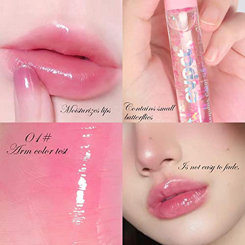 Evpct 3Pcs Clear Color Changing Ph Tinted Lip Gloss Sets For Women Girls 10-12 Pink Mood Lip Oil Gloss Balm Tint Stain Glaze Pack Hydrating 0.34 Fl.oz *3 #TOP1