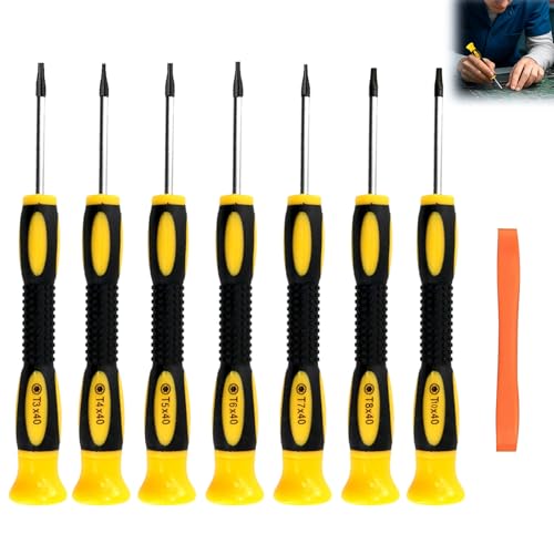 7Pcs Torx Screwdriver Set, Magnetic Screw Drivers Sets with T3-T10 Bits, Precision Torque Screwdriver for PS5 PS4 Repair, Star Security Tools for Electronics, Heavy Duty Repair Kit