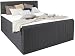 Produktbild wonello Boxspringbett 180x200 mit Bettkasten und LED Beleuchtung - gemütliches Bett mit LED Beleuchtung - Stauraumbett 180 x 200 cm grau anthrazit mit Matratze und Topper Samt-Stoff