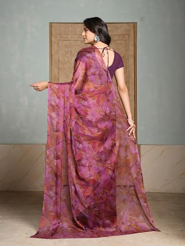 Image of Garden Vareli Nara Chiffon Abstract Printed Saree
