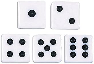 White Cube Playing Dice (4.12" x 2.87") - Pack of 5 - Classic Gaming & Entertainment Accessory - Ideal For Board Games & Casino Nights image 3