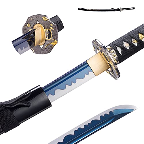 Katana Sword Real 1060 Steel Ninjato Real Steel Katana Real Samurai Sword (Blue2) Katana Sword Real 1060 Steel Ninjato Real Steel Katana Real Samurai Sword (Blue2)