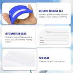 Étiquettes de bagages, 8 Étiquettes de sacs en silicone avec nom ID Cartes et boucles en acier inoxydable, Valises de couleur vive Nom de voyage Étiquette pour valises de voyage, 8 Couleurs