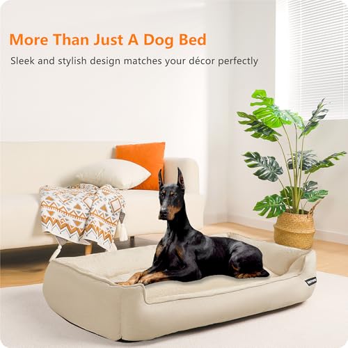 Canapé pour chien déhoussable HMTOPE avec coussin lavable grand confort