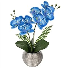 Blue Orchids Sliver Vase