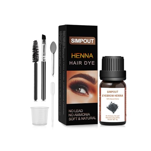 Simpout Purely Natural Henna Hair, 6 Grams, Professional Spot Color, DIY Kit at Home and Salon, Easy to Use (E03 Black)