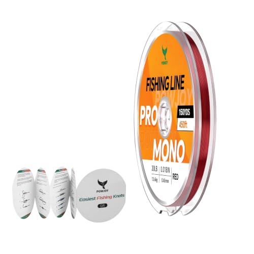 30LB Red Fishing Line Monofilament, No-Fading & UV Resistance for Saltwater - image 1