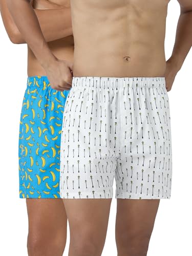 Image of XYXX Men's Remix Regular Fit Cotton Printed Boxer with Dual Pocket & No Marks Waistband (Pack of 2)