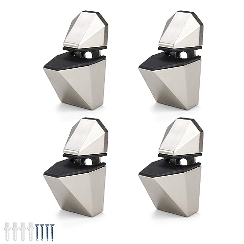 DEANKEJI 4 Stück Glasbodenträger, Glasklemme Kann Glasstärken von 3-16mm Klemmen, Halterungen für Glasscheiben Einstellbar für Wohnzimmer, Küche, Schlafzimmer, Badezimmer