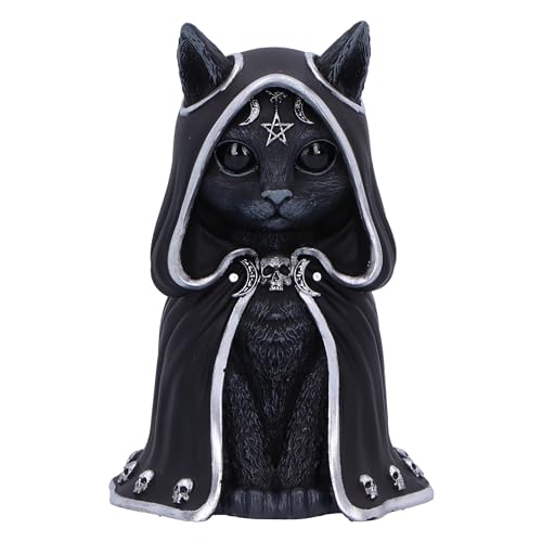 Nemesis Now Cult Cuties Zefur Figur 10 cm Harz Schwarz Cult Cuties ™ Sammelfigur Zefur Gruselig entzückende Katze im Umhang Gruseliges Katzengeschenk aus feinstem Harz fachmännisch handbemalt