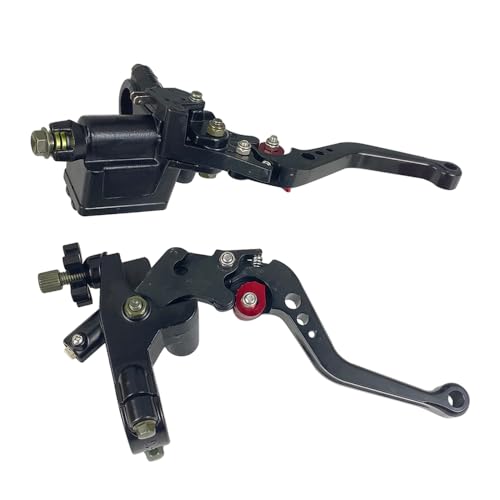 Mabutingti Upgrade 7/8 Zoll 22 mm Universal Lenker Hauptbremszylinder Kupplungshebel links rechts kompatibel mit Polaris Yamaha Suzuki Honda Kawasaki Motorrad Hand Bremspumpe Bremszylinder (Schwarz)