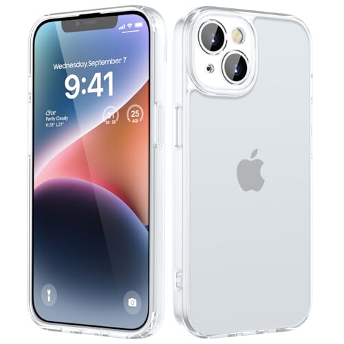 HGH Matt Hülle für iPhone 14 Kameraschutz, Stoßfest Militärstandard FallSchutz Handyhülle für iPhone 14, Durchscheinende...
