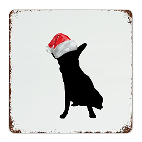 Plaque de Noël Golden Retriever en métal pour créer un esprit chalet dans votre cuisine