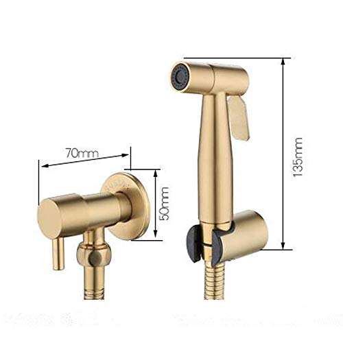 Ducha de bidet en oro cepillado de acero inoxidable para higiene íntima elegante 4