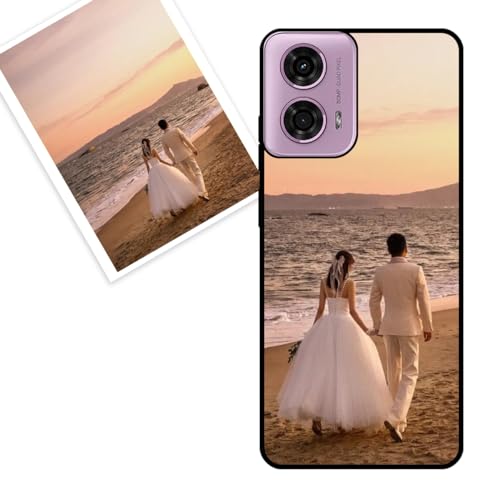 KARTXITAI Funda Personalizada Compatible con Motorola Moto G24, Carcasa Personalizado con tu Foto o Texto Imagen, Protectora con Tacto Suave y Sedoso,Gel Flexible,Regalo Original -Negro