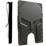 SAVAGE SPARTAN Tactical Carbon Fiber Minimalist Credit Card Holder Slim Military Wallet with Money Clip For Men