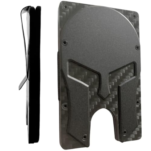 Tactical Carbon Fiber Minimalist Credit Card Holder Slim Military Wallet with Money Clip For Men