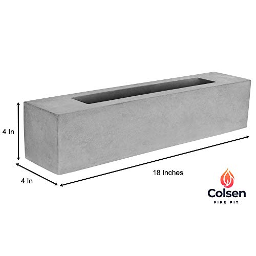 Colsen Tabletop Rubbing Alcohol Fireplace Indoor Outdoor Fire Pit Portable Fire Concrete Bowl Pot Fireplace (Rectangular)