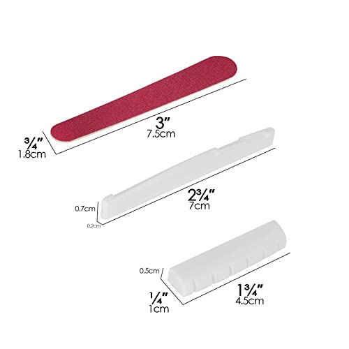 Guitar Bone Nut And Saddle Set - 6 String Acoustic Guitar Bone Bridge Saddle And Nut Made Of Real Bone For Acoustic Folk Guitar #TOP1