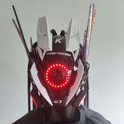 Kyeday Punk Mask Cosplay For Men, Multicolor Led Round Light Mask Cosplay Halloween Fit Party Music Festival Accessories… #TOP7