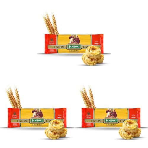 Image of San Remo Linguine Pasta, 500g | Australian Durum Wheat | Authentic Italian Long Cut | High Protein & Fibre | 100% Vegetarian (Pack of 3)