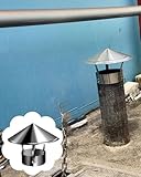 Schornsteinabdeckung Runder Edelstahl Schornsteinkappen-Schutz, Verstellbarer Konischer Aufsatz als Schornstein Regenhaube für Holzofen gegen Zugprobleme(15cm(5.9'))