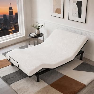 Electric Adjustable Bed Frame with Remote, Head & Foot Incline Base, Queen