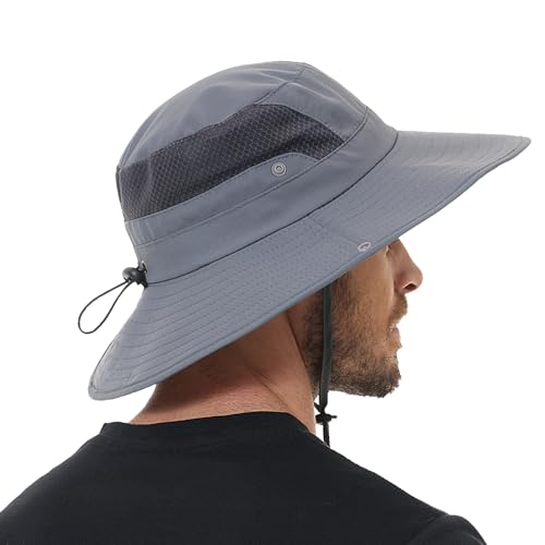 Sun Hat for Men Women UPF 50+ Fishing Hats Waterproof Wide Brim Boonie Bucket Hat for Safari Beach Hiking Garden