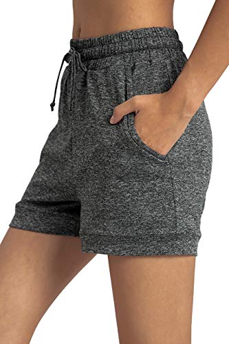 KMISUN Women Summer Beach Shorts Juniors Plus Size Lounge Yoga Gym Casual Sport Shorts with Drawstring Pockets Dark Grey
