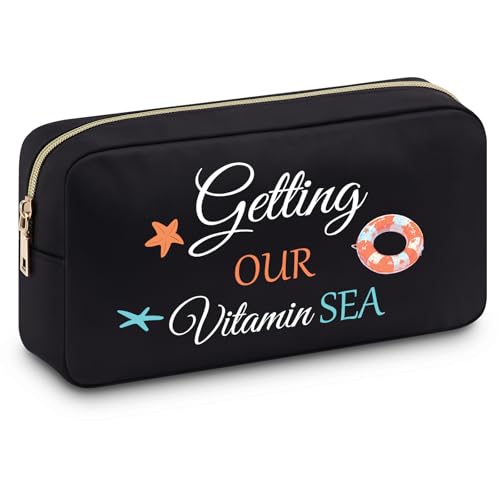 Baipilu Beach Lover Gift Makeup Bag Funny Sea Lovers Gifts for Women Beach Themed Gifts Cosmetic Bags Cruise Gift Weekend Gift Vacation Travel Gift for Women Sister Daughter Sea Lover