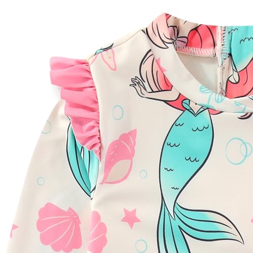 Disney Lilo & Stitch Minnie Mouse UPF 50+ Girls Long Sleeve Rash Guard and Bikini 2-Piece Swimsuit Set for Big Kids4