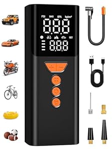 JivDaw Tire Inflator Portable Air Compressor, Bike Pump with Memory Function