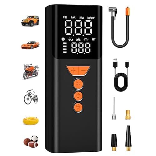 JivDaw Tire Inflator Portable Air Compressor,Bike Pump with Memory Function | 150PSI,…