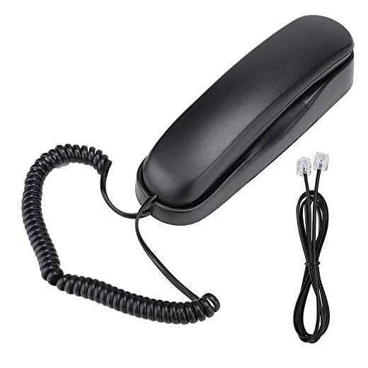 GAESHOW KXT-433 inget uppringnings-ID väggmonterad mini telefon 1,5 m förlängningskabel för hotell ABS(svart)