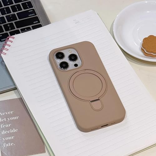 Coque silicone liquide magnétique iPhone 13 Pro Desert Gold protection mate sans fil