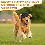 OFFCUP Hunde Baseballmütze Mütze Verstellbar Hunde-Sonnenhut mit Ohrlöchern Outdoor Hundecap Sommer Reise Hut Sonnenhüte Sonnenschutz Sport Sommer-Haustier-Visier für Welpen Katzen (Schwarz, XL)