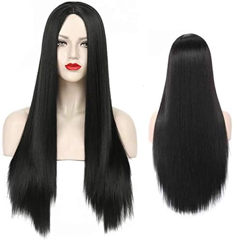 Sawekin 32" 80cm Long Hair Heat Resistant Spiral Curly Cosplay Wig (A-Black)