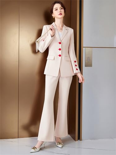 Women Elegant Pant Suit 2 Piece Set Office Ladies Female Business Work Formal Blazer Jacket and Trouser Outfits3