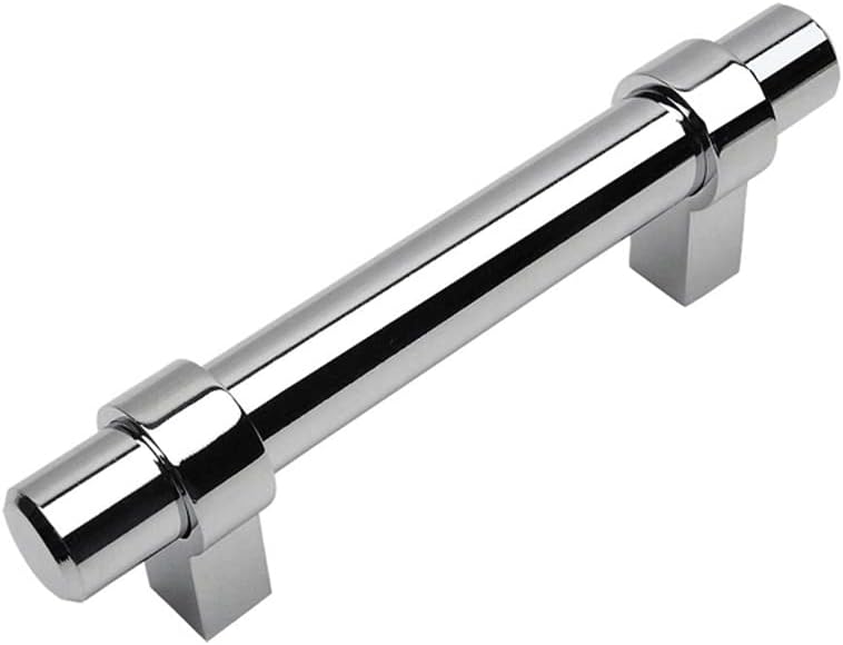 Cosmas 10 Pack 161-3.5CH Polished Chrome Contemporary Bar Cabinet Handle Pull - 3-1/2 Inch (89mm) Hole Centers - 3.5 Inch